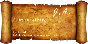 Justus Albin névjegykártya